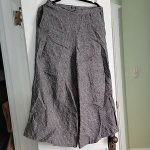 Rachel Comey Textured Grey Marled Linen High Waist Crop Wide Leg Pants - 6